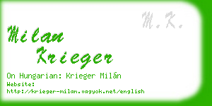 milan krieger business card